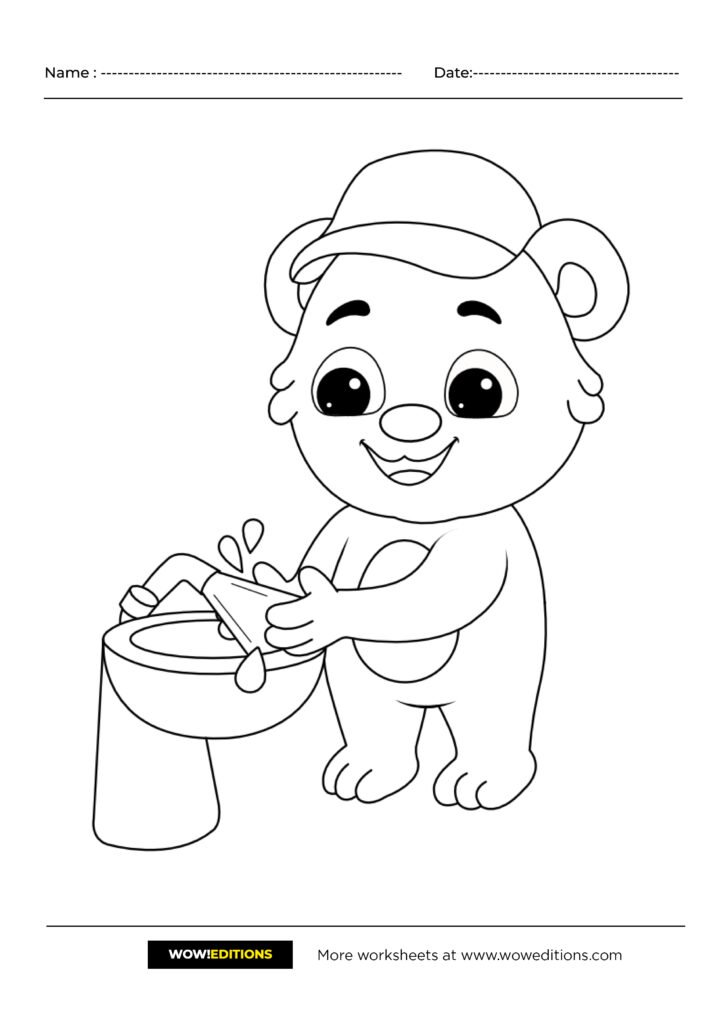 free printable coloring pages wash hand